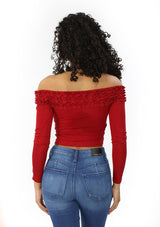 MM-A2706 Burgundy Blusa de Mujer