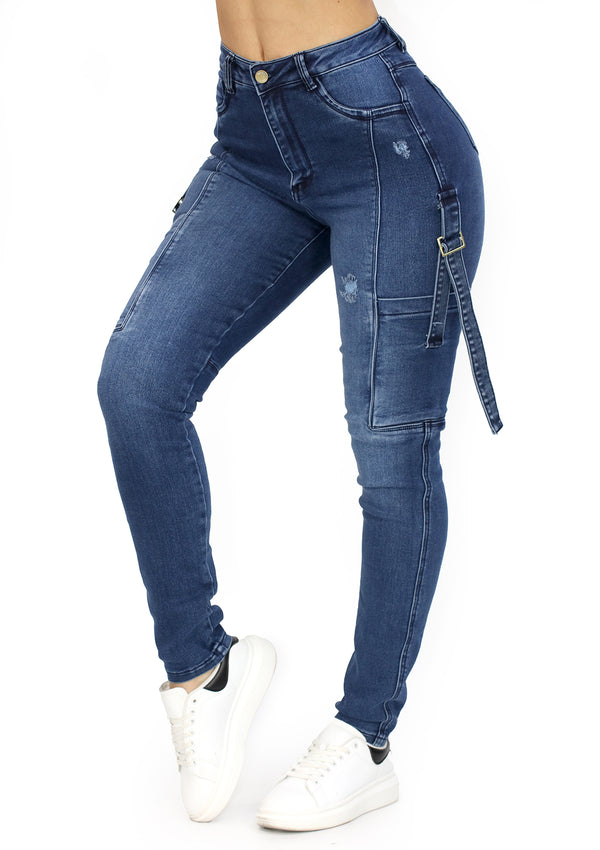 MRP21175 Skinny Cargo Jean by Maripily Rivera