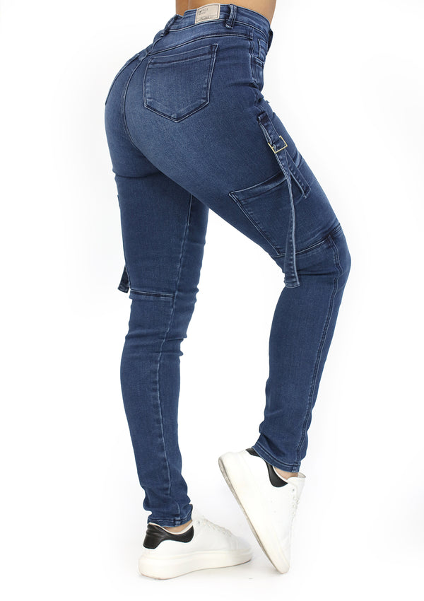 MRP21175 Skinny Cargo Jean by Maripily Rivera
