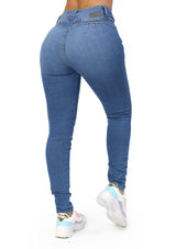 MRP21398 Medium Denim Skinny Jean by Maripily Rivera