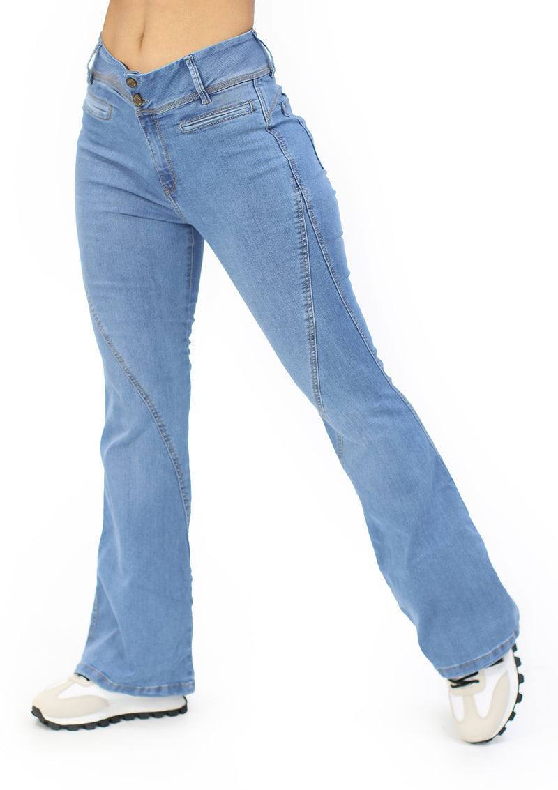 MRP21411 Medium Denim Flare Fit Jean by Maripily Rivera