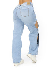 MRP21417 Light Denim Straight Fit Jean by Maripily Rivera