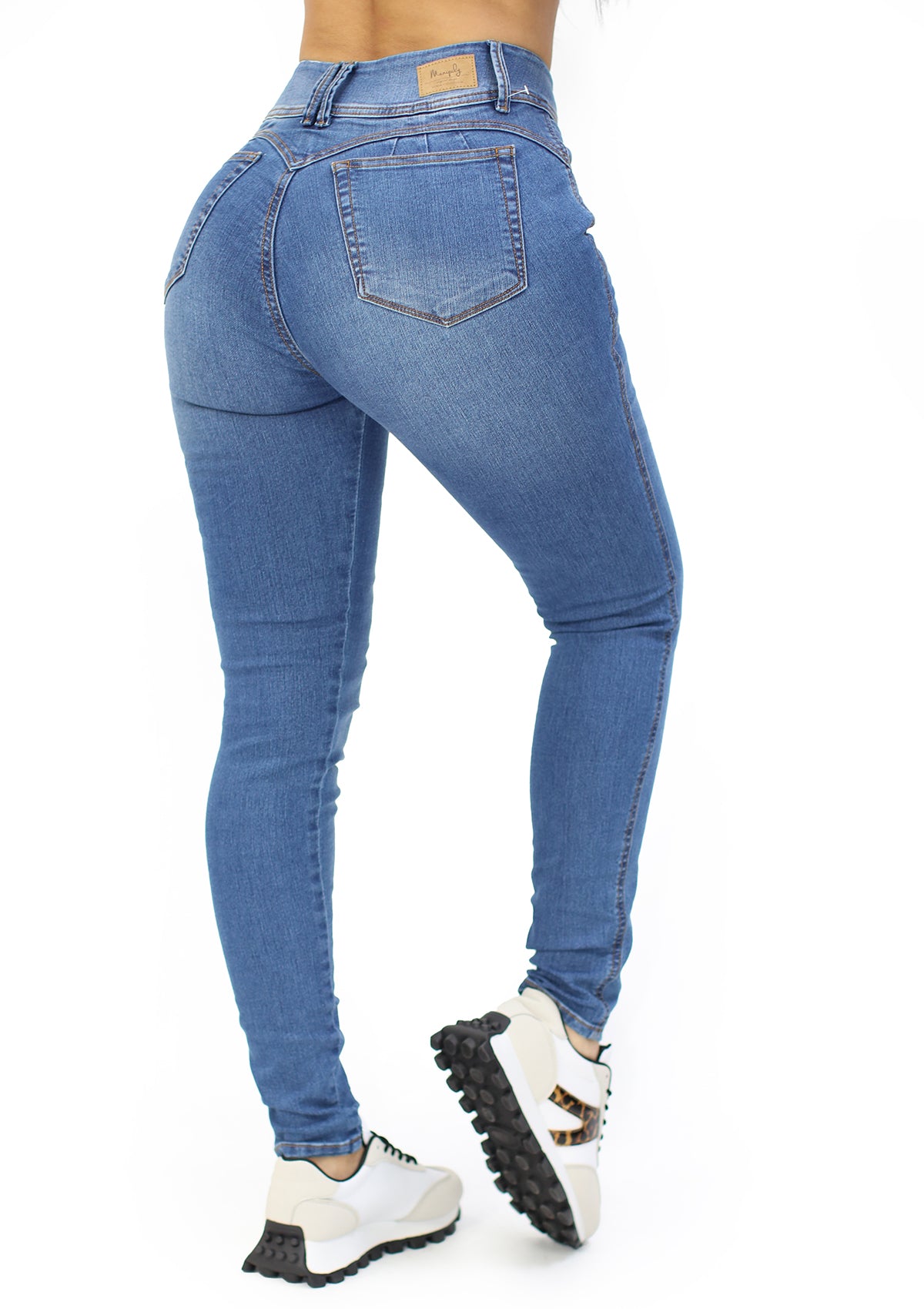 MRP-21424 Medium Denim Skinny Jean by Maripily Rivera