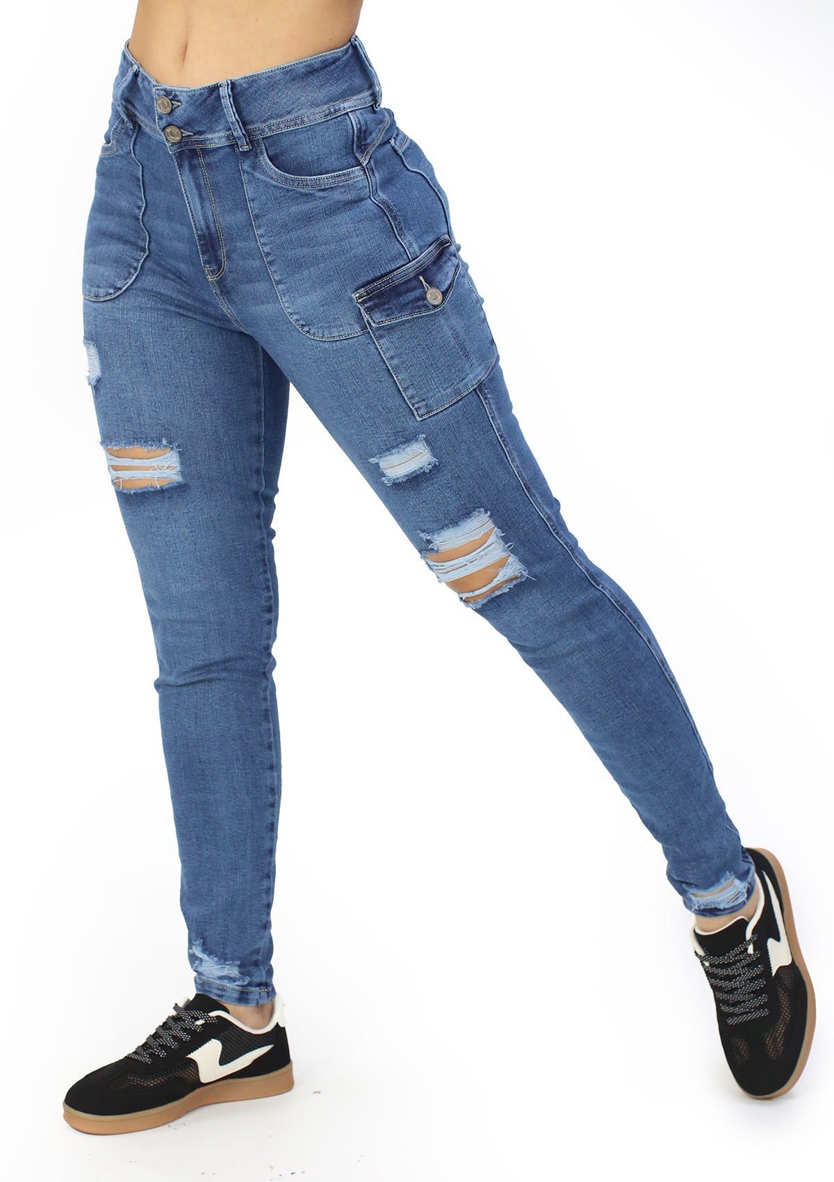 MRP-21447 Medium Denim Tobillero Jean by Maripily Rivera