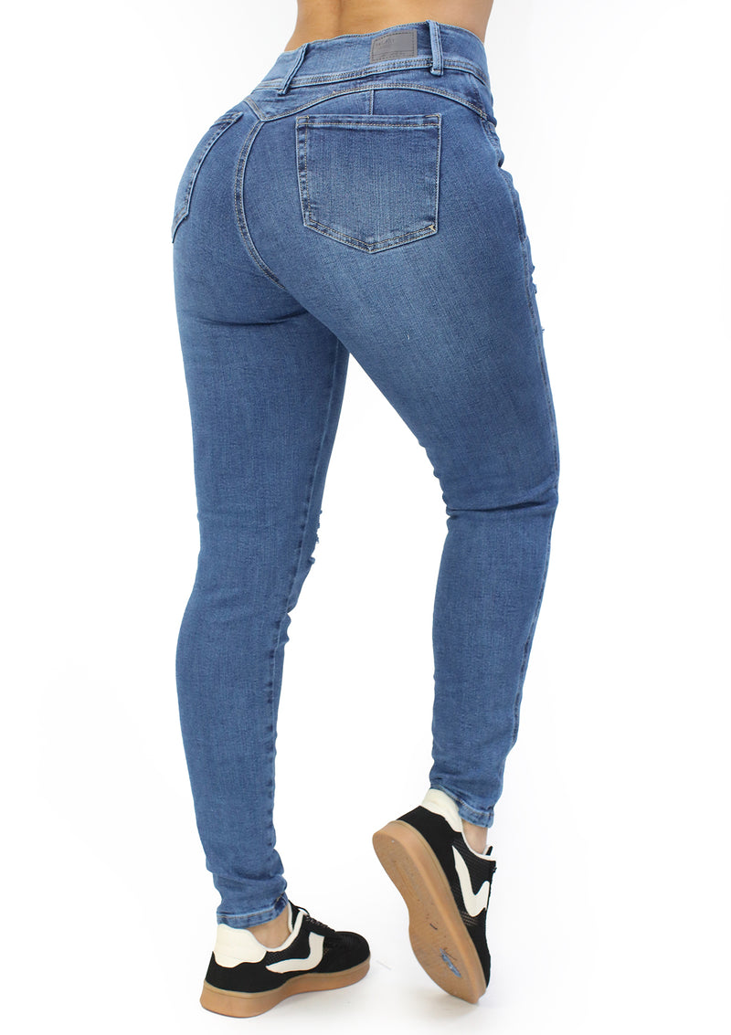 MRP21447 Medium Denim Tobillero Jean by Maripily Rivera