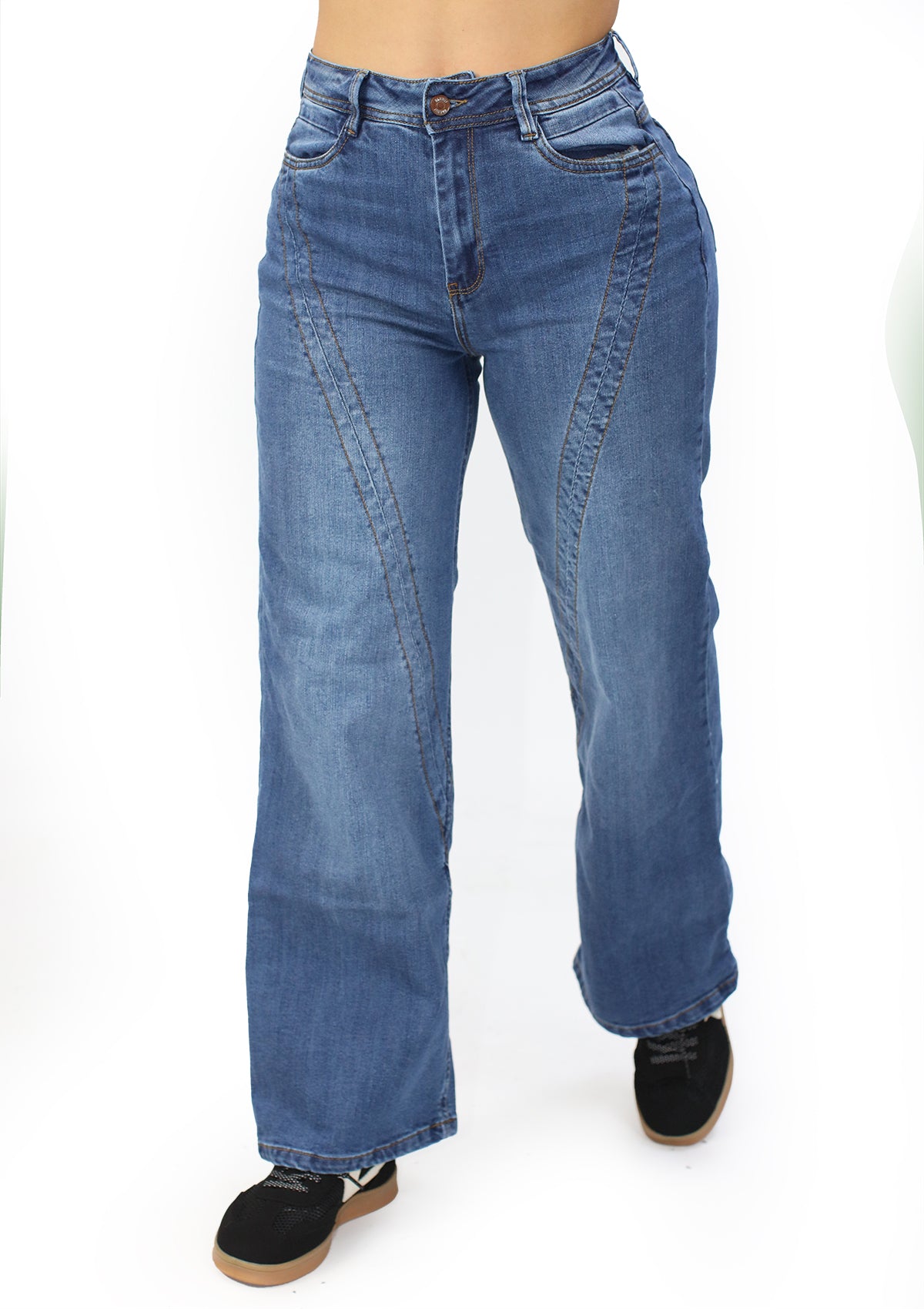 MRP-21455 Medium Denim Straight Fit Jean by Maripily Rivera