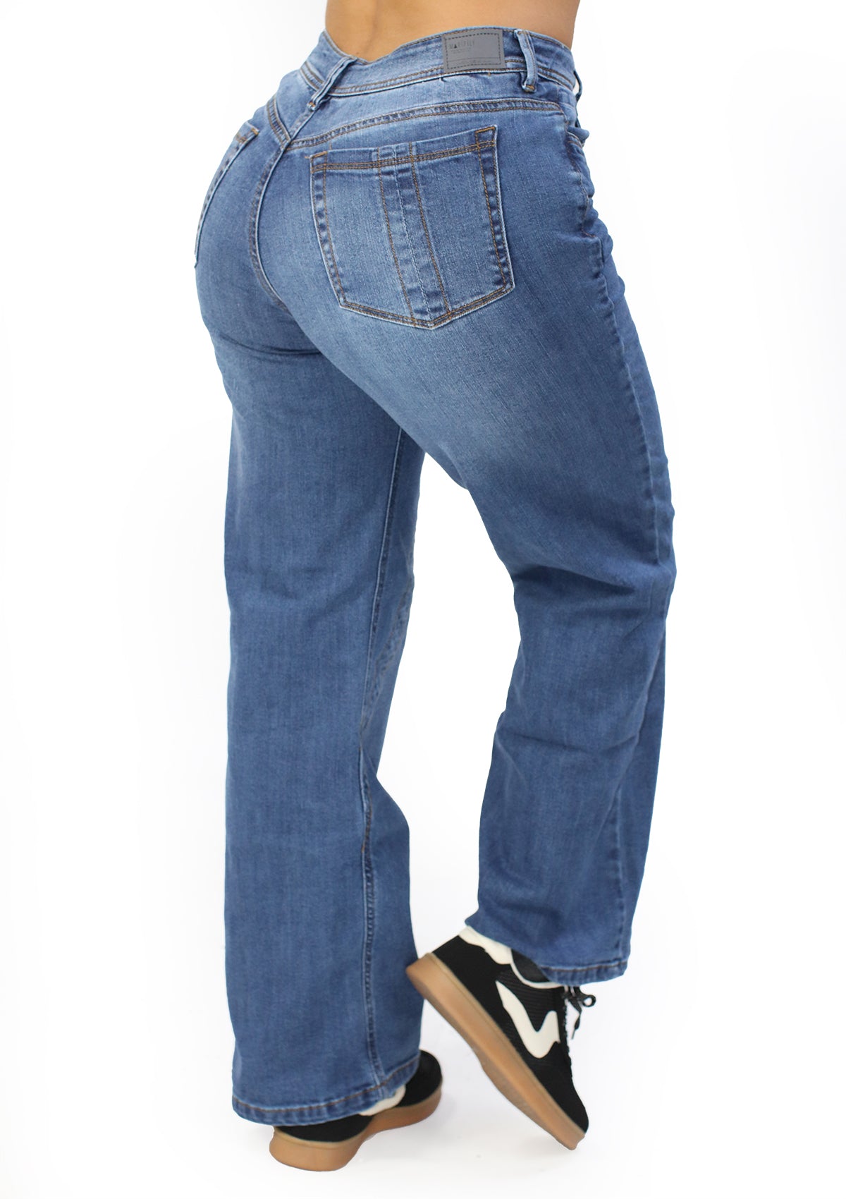 MRP-21455 Medium Denim Straight Fit Jean by Maripily Rivera