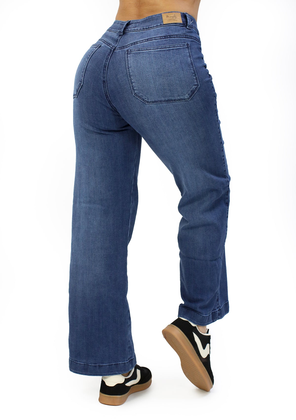 MRP-21470 Medium Denim Straight Fit Petite Jean by Maripily Rivera