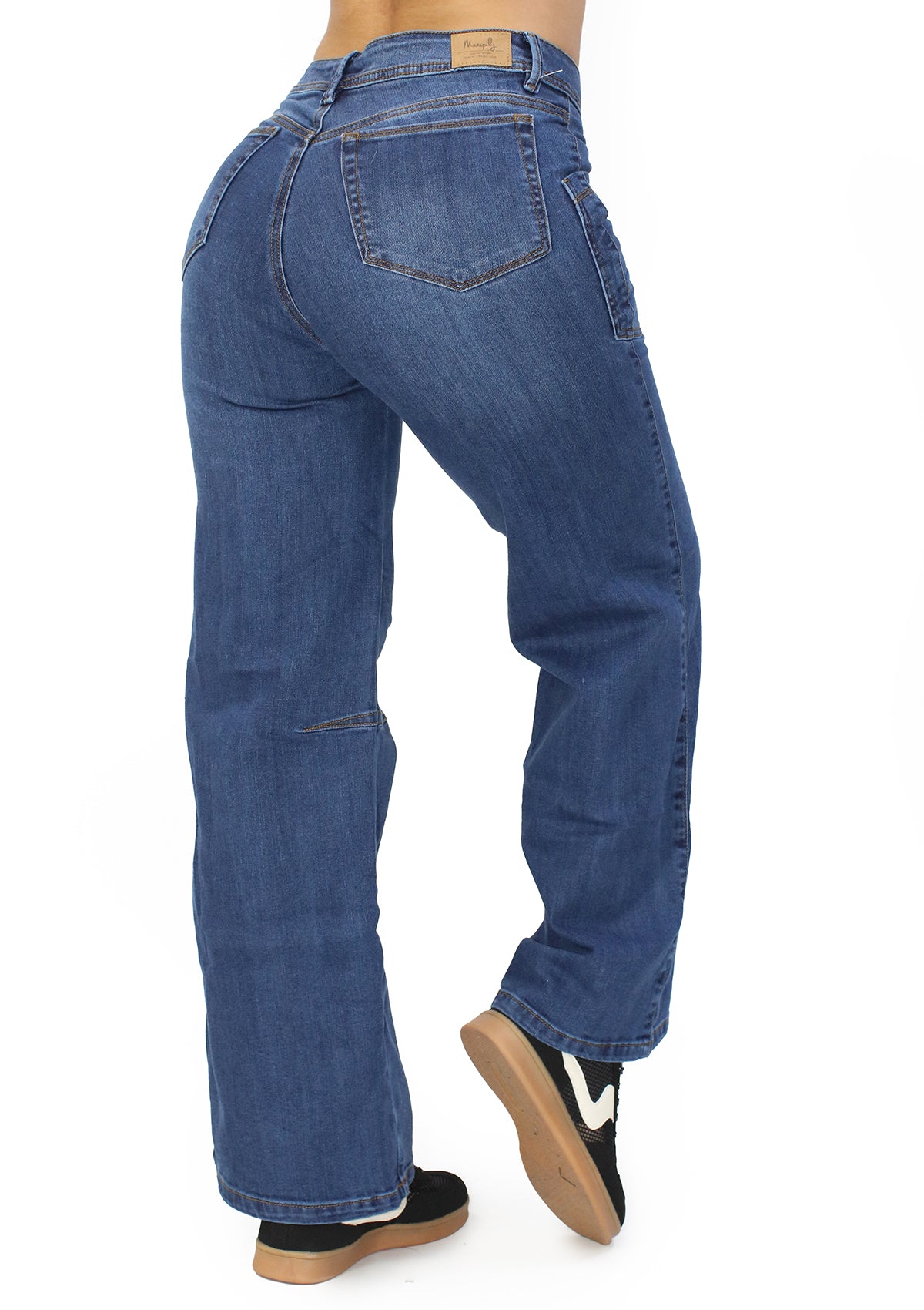 MRP-21471 Medium Denim Wide Leg Petite Jean by Maripily Rivera