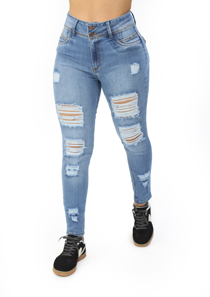 MRP21475 Medium Denim Tobillero Jean by Maripily Rivera
