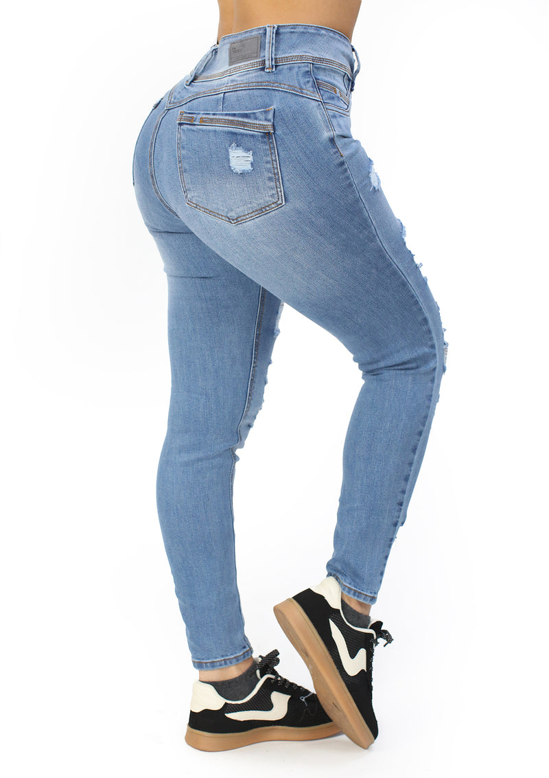 MRP21475 Medium Denim Tobillero Jean by Maripily Rivera