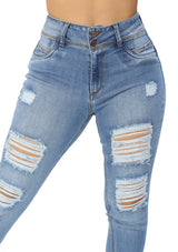 MRP21475 Medium Denim Tobillero Jean by Maripily Rivera