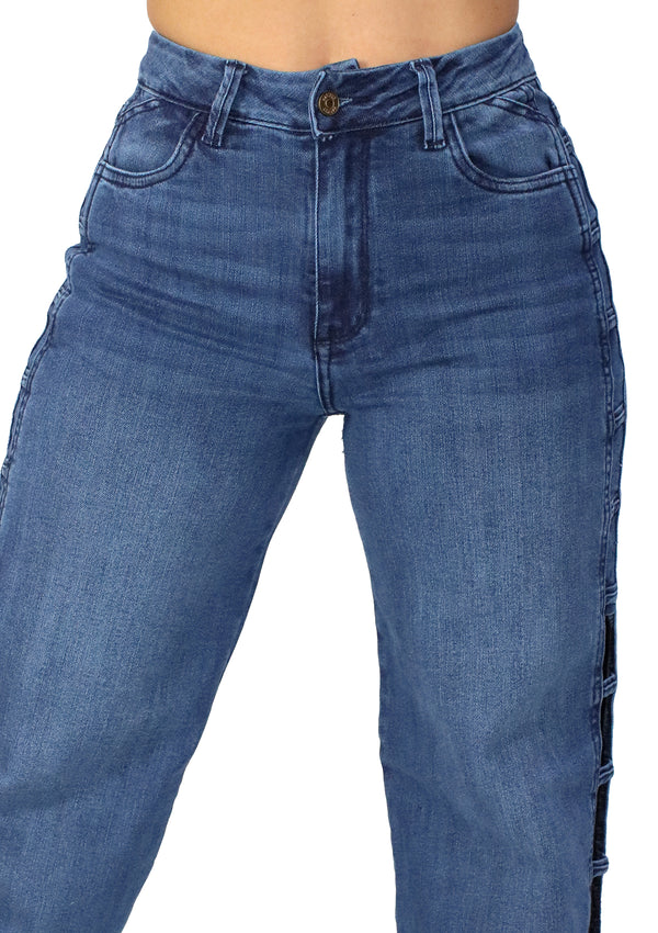MRP21514 Medium Denim Straight Fit Jean by Maripily Rivera