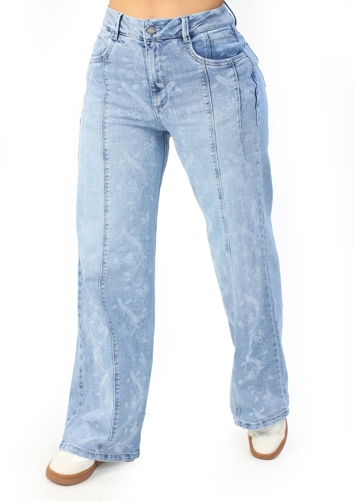 MRP-21516 Light Denim Wide Leg Jean by Maripily Rivera