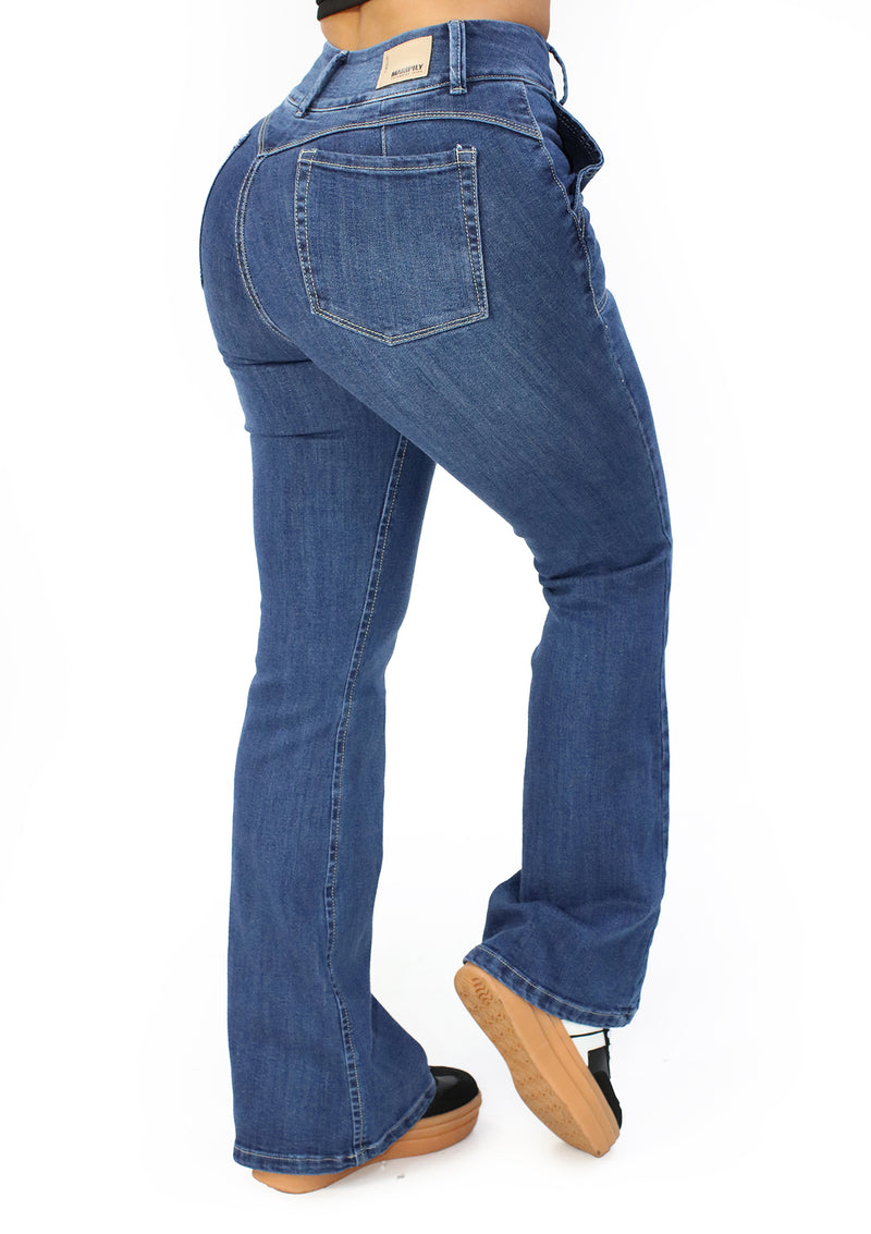 MRP21538 Medium Denim Flare Fit Jean by Maripily Rivera