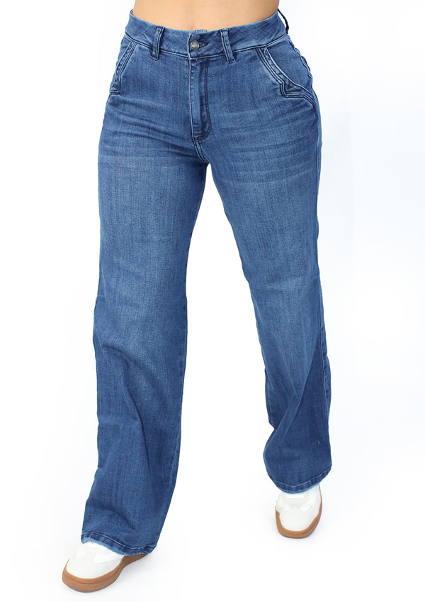 MRP21541 Medium Denim Flare Fit Jean by Maripily Rivera