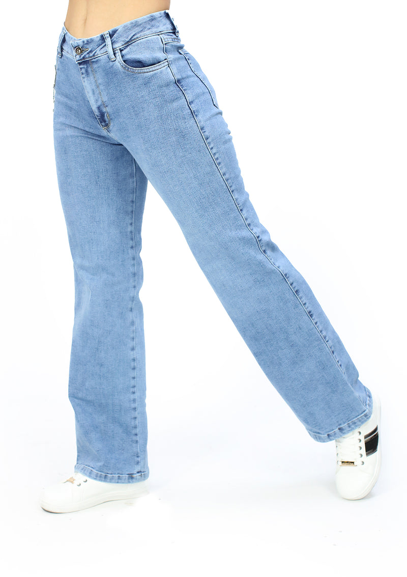 MRP21554 Light Denim Straight Fit Jean by Maripily Rivera