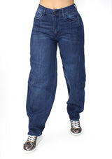 MRP21559 Dark Denim Barrel Fit Jean by Maripily Rivera