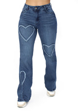 MRP21560 Medium Denim Flare Fit Jean by Maripily Rivera