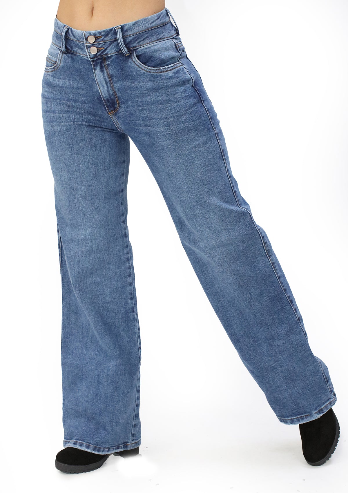 MRP-21564 Medium Denim Straight Fit Jean by Maripily Rivera