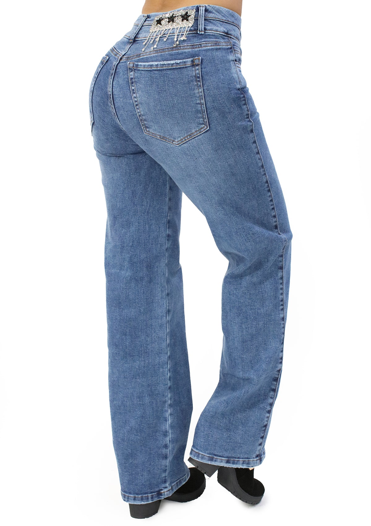 MRP-21564 Medium Denim Straight Fit Jean by Maripily Rivera
