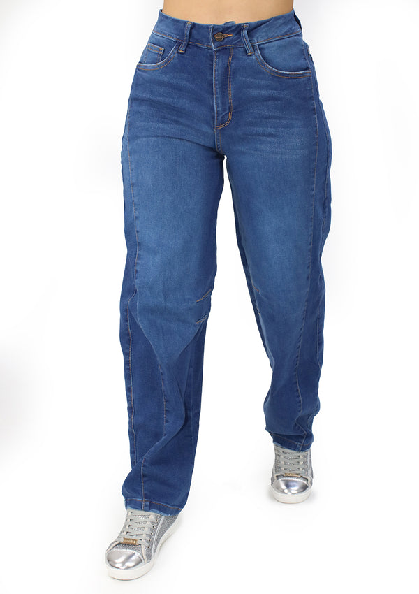 MRP21571 Medium Denim Barrel Fit Jean by Maripily Rivera