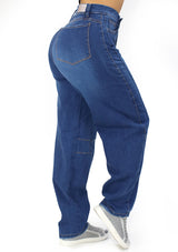 MRP21571 Medium Denim Barrel Fit Jean by Maripily Rivera
