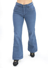 MRP21579 Medium Denim Flare Fit Jean by Maripily Rivera