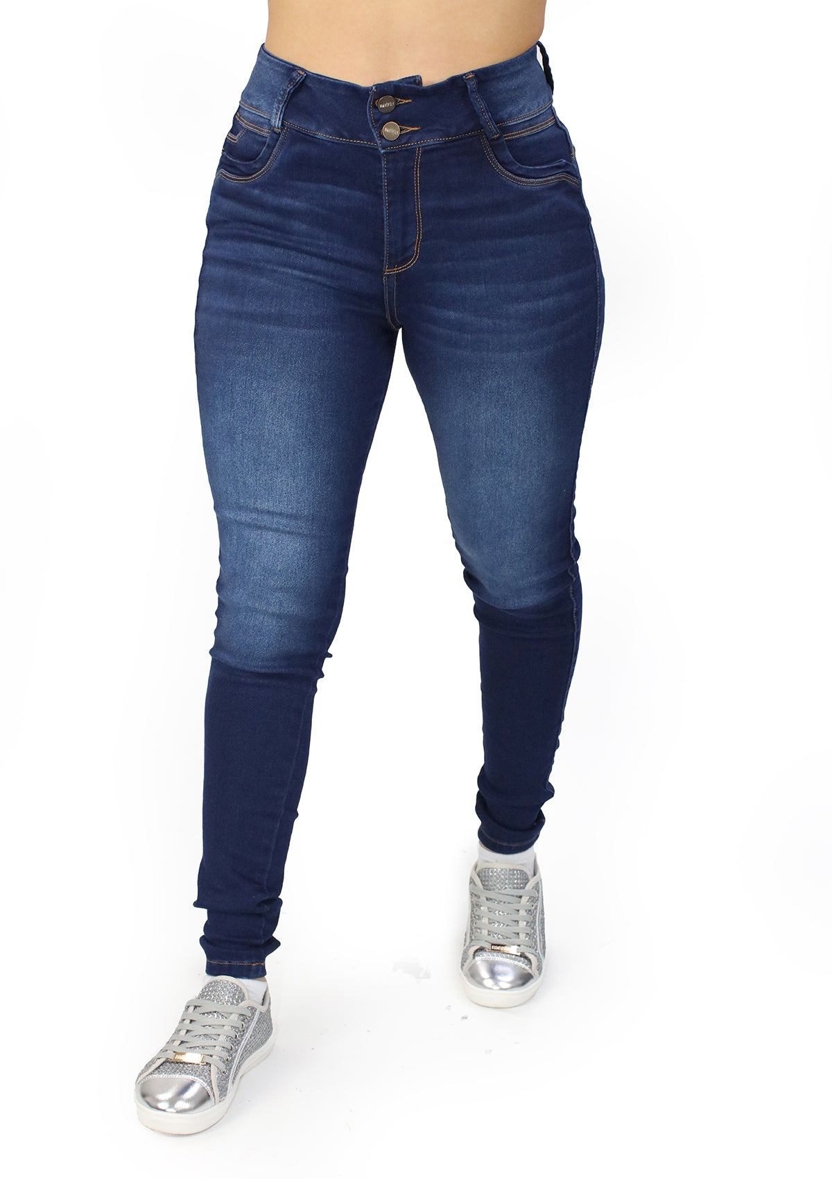 MRP-21580 Medium Denim Skinny Jean by Maripily Rivera