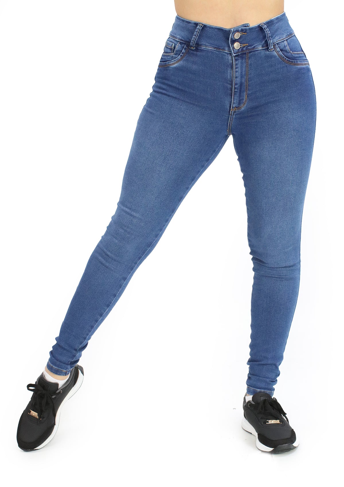 MRP-21582 Medium Denim Skinny Jean by Maripily Rivera