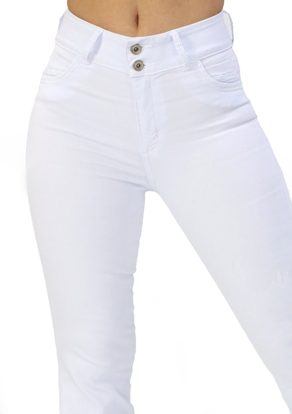 MRP21587 White Denim Flare Fit Jean by Maripily Rivera