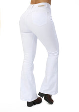 MRP21587 White Denim Flare Fit Jean by Maripily Rivera