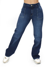 MRP21590 Medium Denim Straight Fit Jean by Maripily Rivera