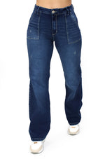 MRP21590 Medium Denim Straight Fit Jean by Maripily Rivera