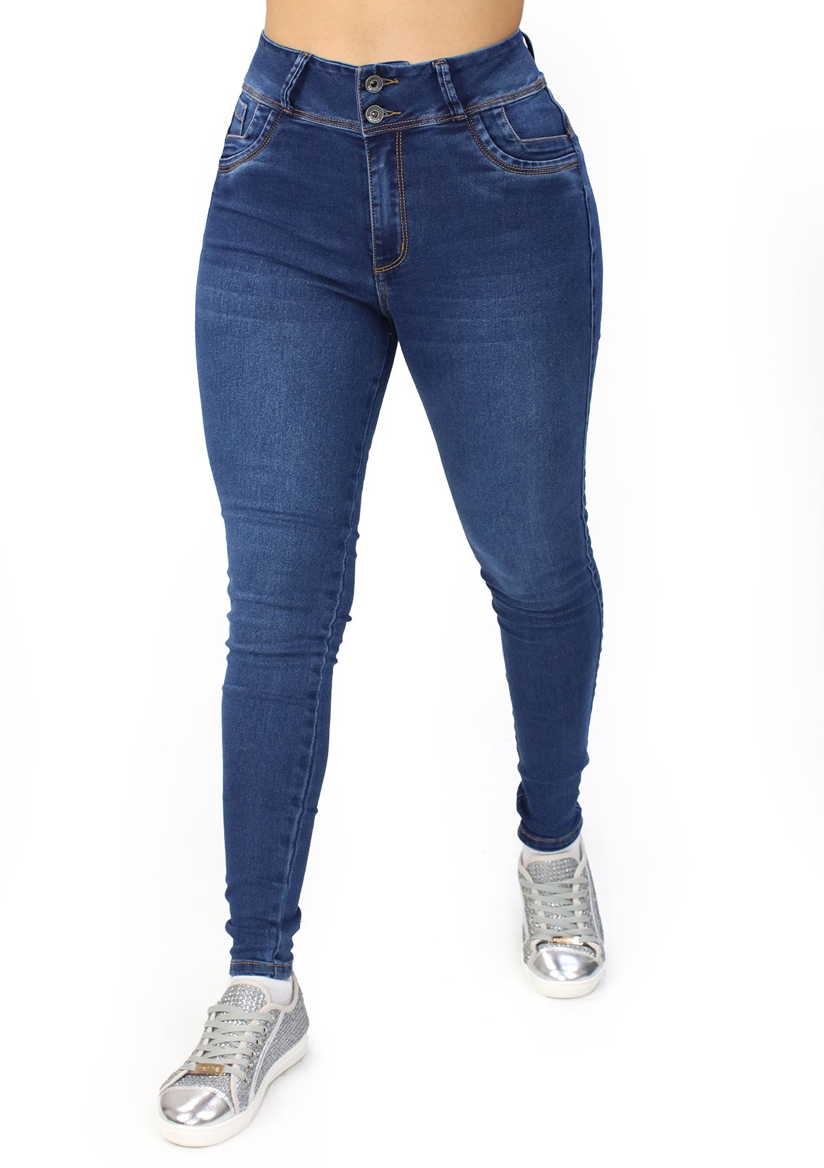 MRP-21595-M Medium Denim Skinny Jean by Maripily Rivera