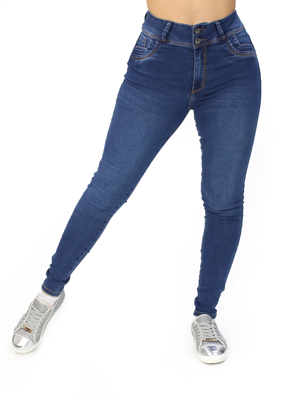 MRP-21595-M Medium Denim Skinny Jean by Maripily Rivera