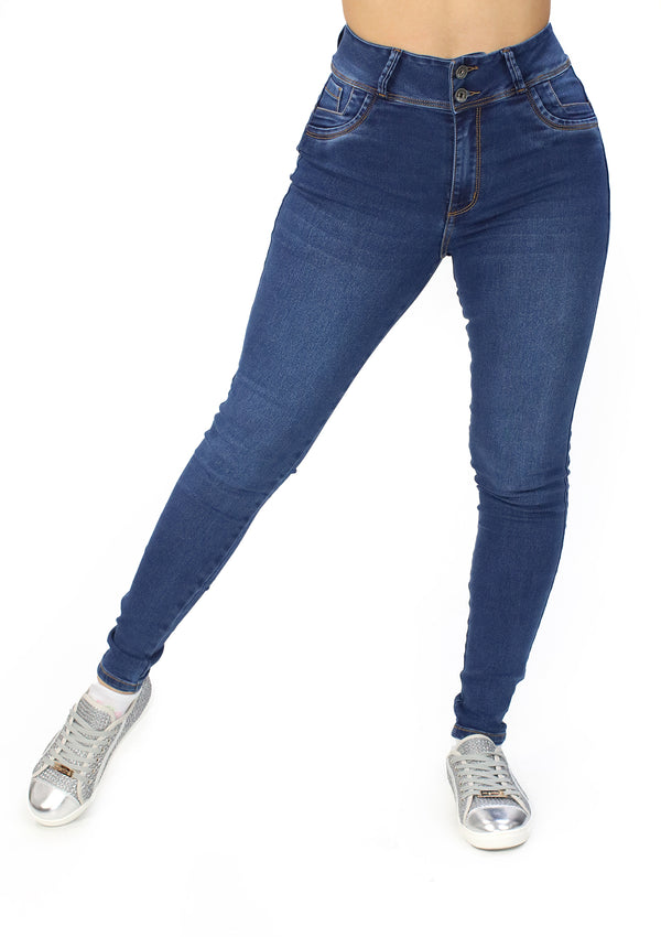 MRP21595M Medium Denim Skinny Jean by Maripily Rivera