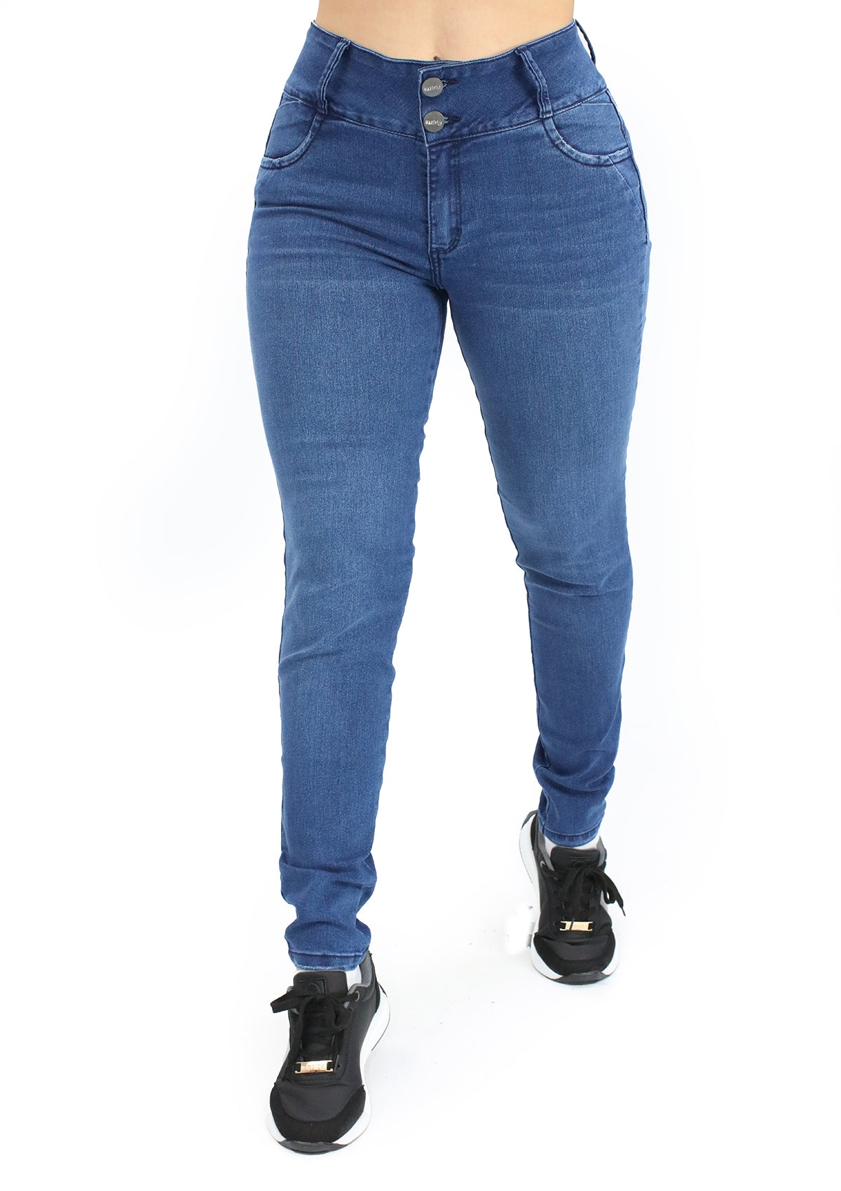MRP-21599 Medium Denim Skinny Jean by Maripily Rivera