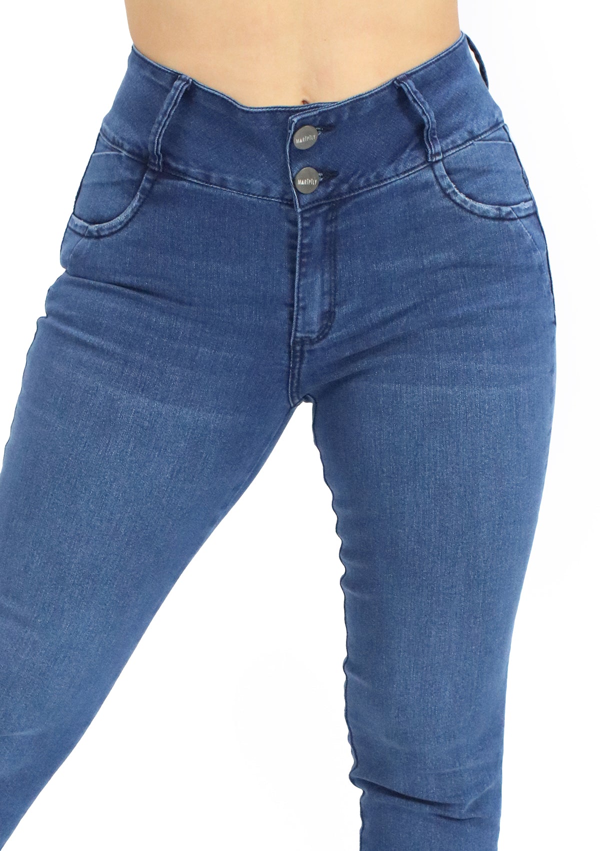 MRP-21599 Medium Denim Skinny Jean by Maripily Rivera