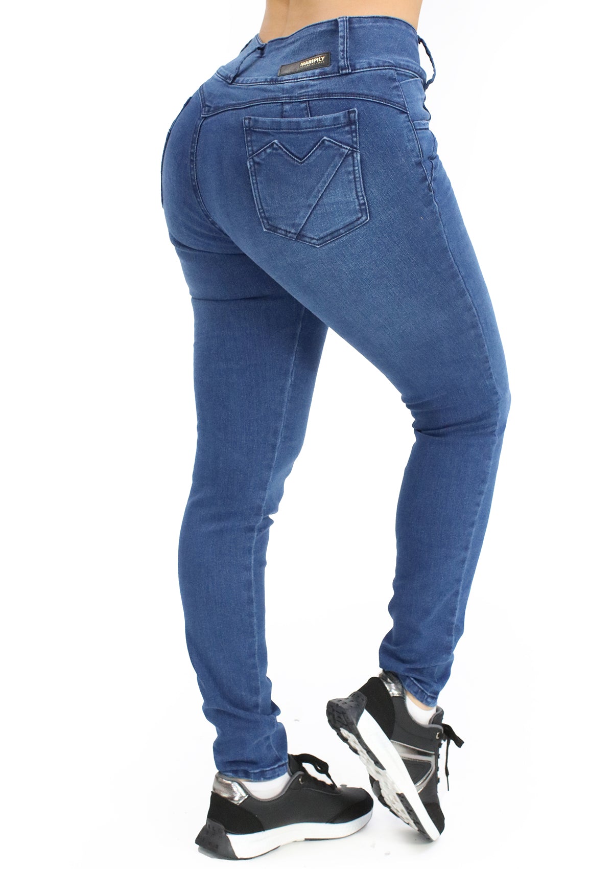 MRP-21599 Medium Denim Skinny Jean by Maripily Rivera