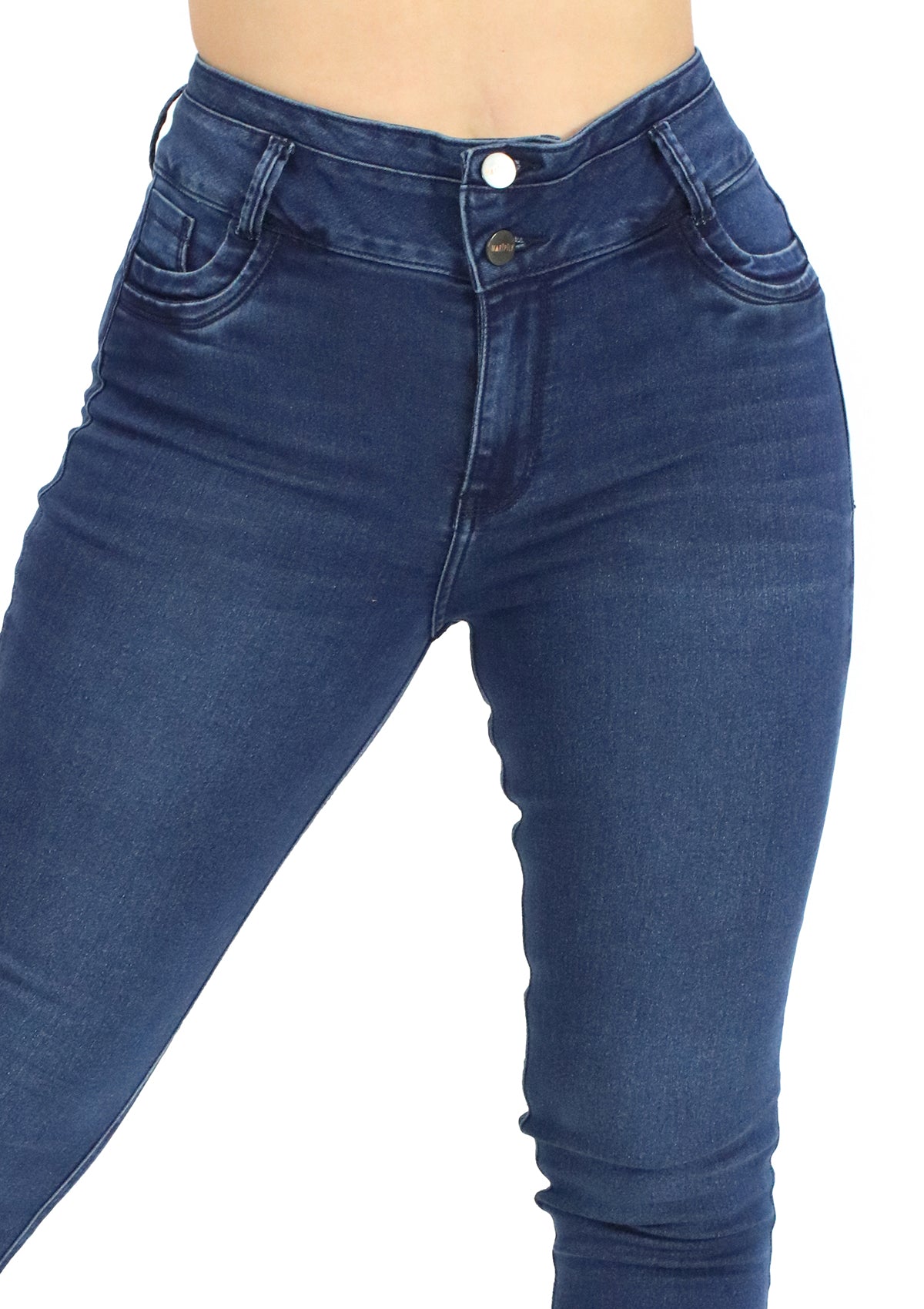 MRP-21603 Medium Denim Skinny Jean by Maripily Rivera