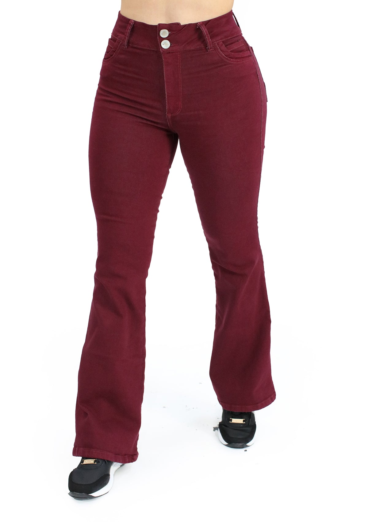 MRP-21605 Burgundy Denim Flare Fit Jean by Maripily Rivera