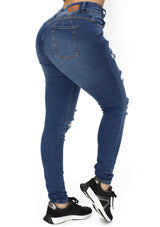 MRP21608 Medium Denim Skinny Jean by Maripily Rivera