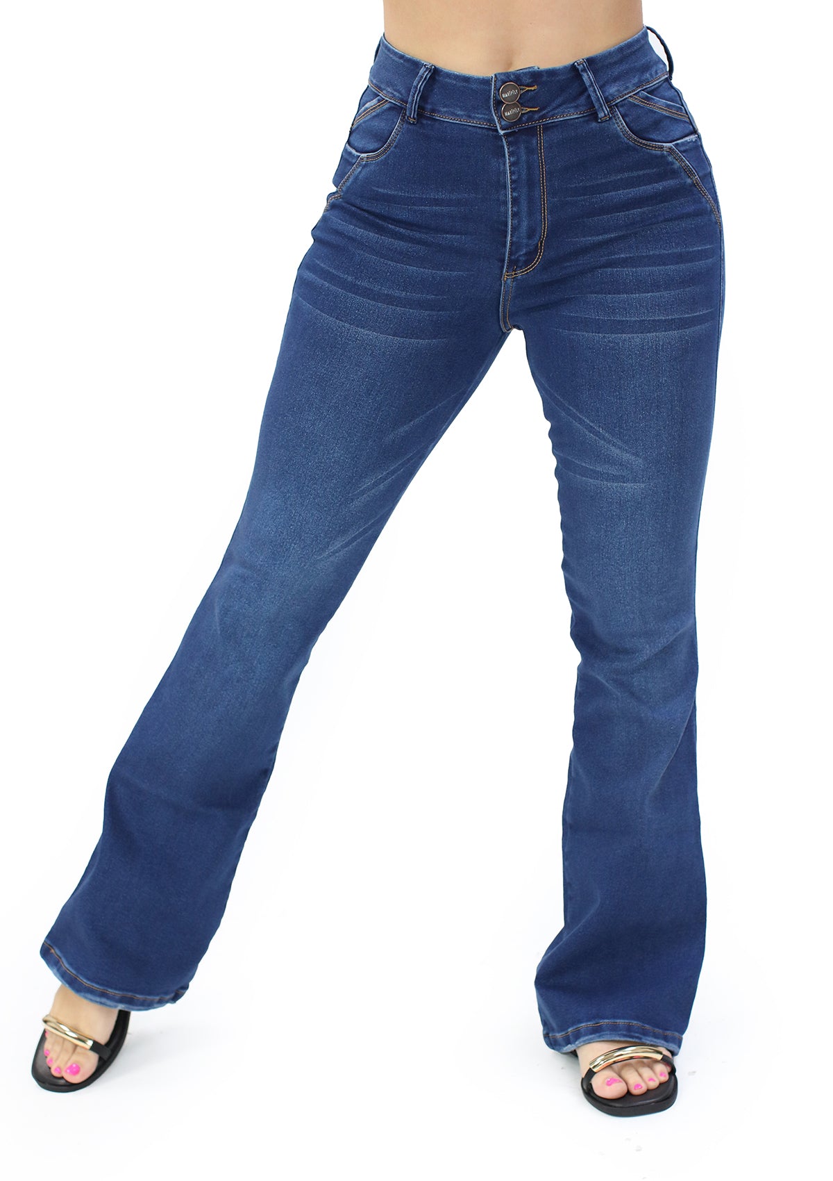 MRP-21610 Medium Denim Flare Fit Jean by Maripily Rivera