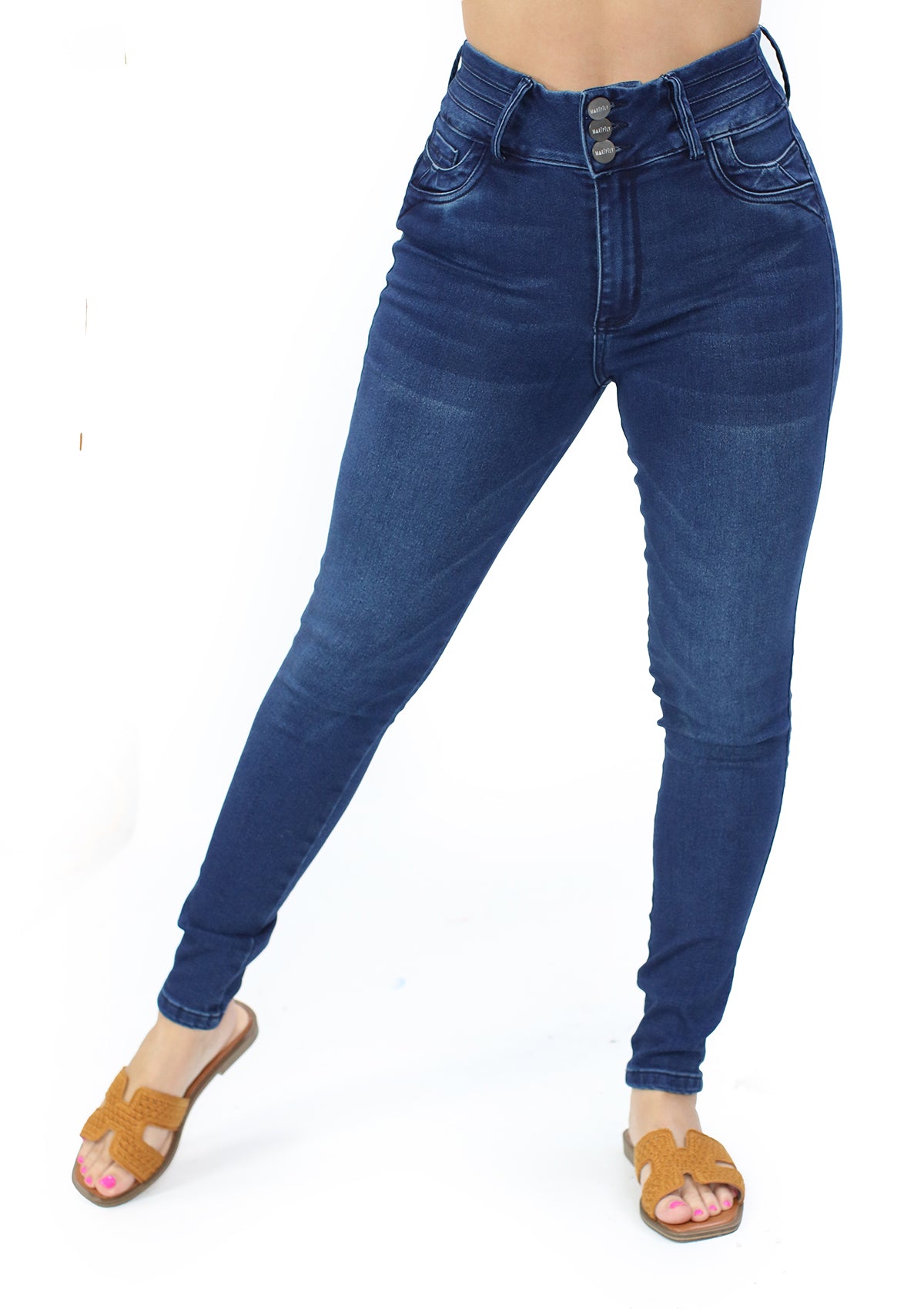 MRP-21611 Medium Denim Petite Skinny Jean by Maripily Rivera