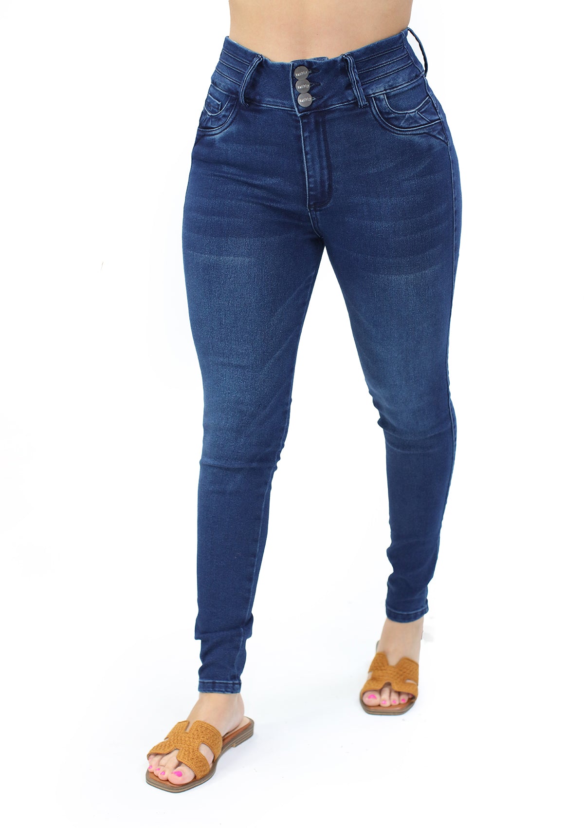 MRP-21611 Medium Denim Petite Skinny Jean by Maripily Rivera