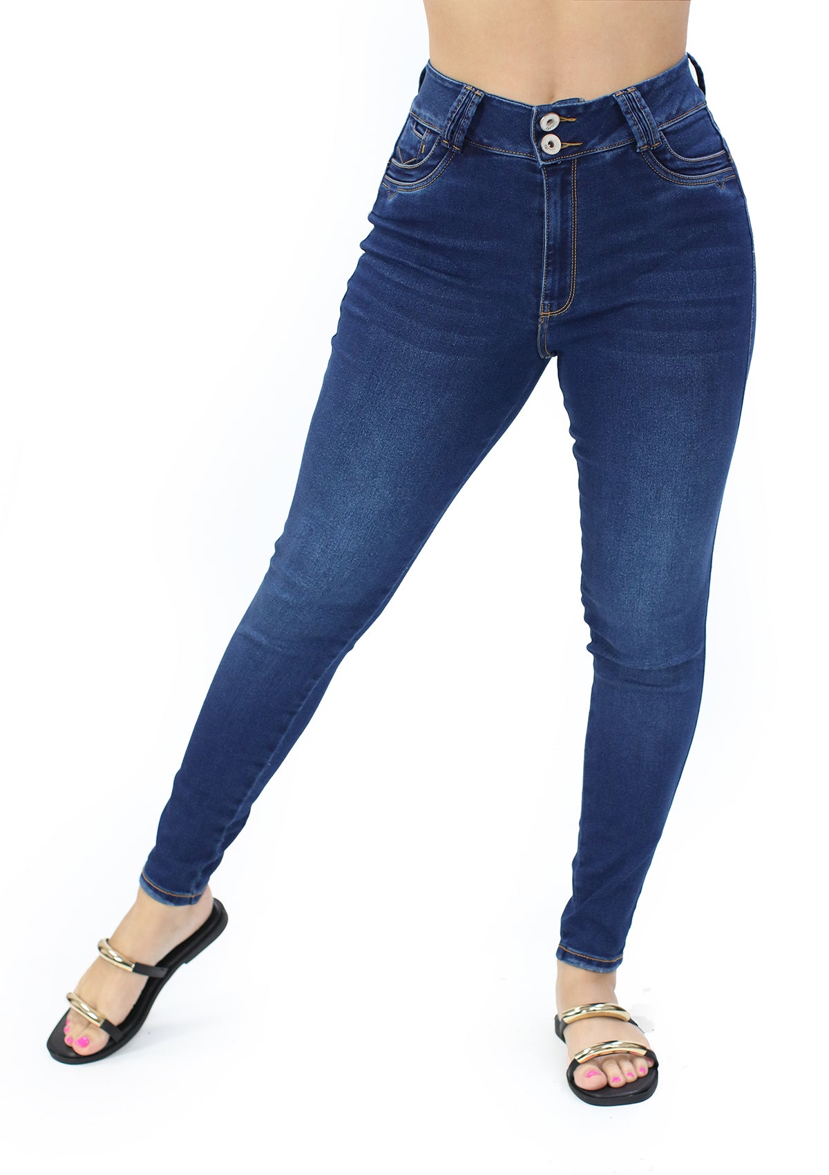 MRP-21612 Medium Denim Skinny Jean by Maripily Rivera
