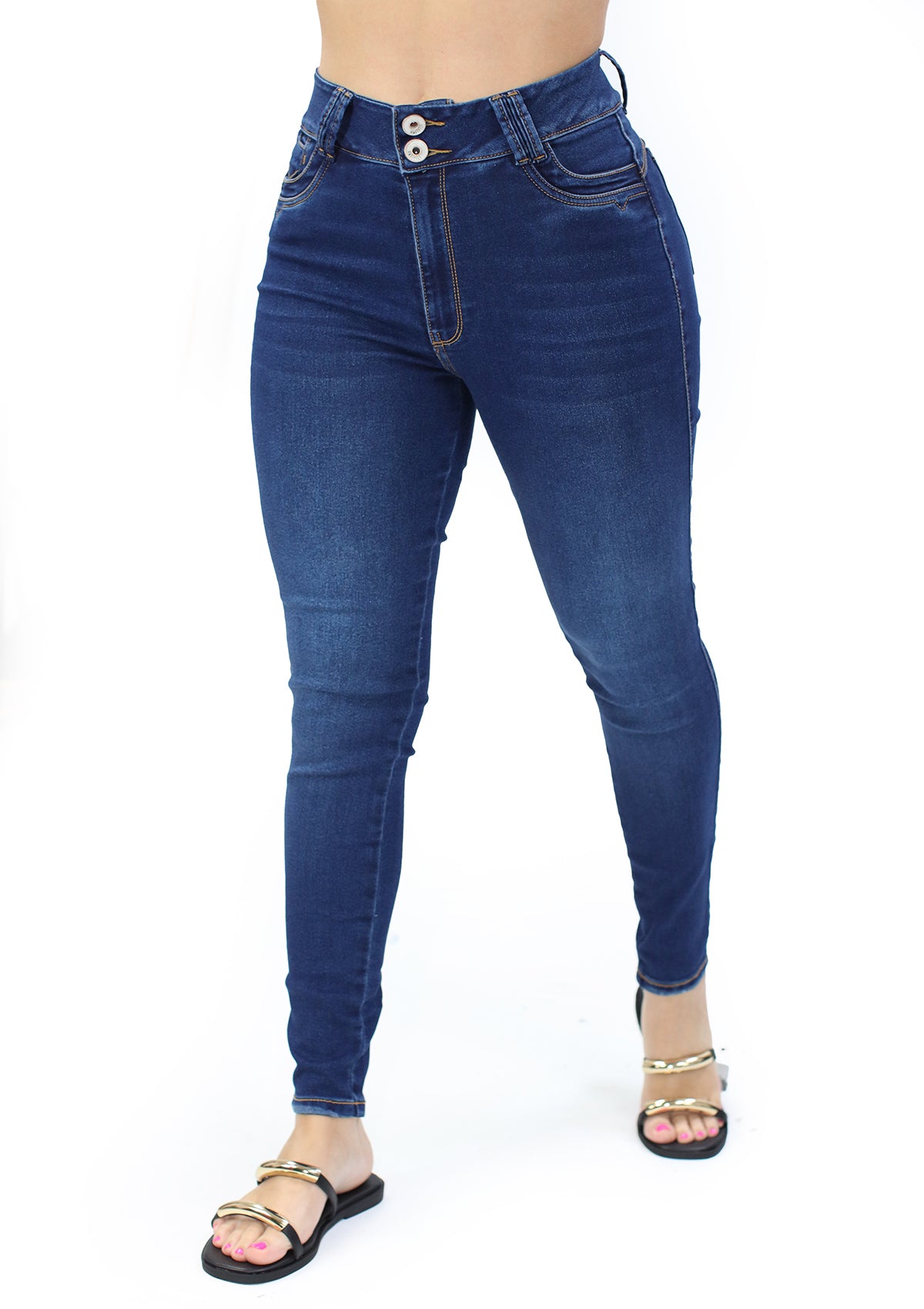 MRP-21612 Medium Denim Skinny Jean by Maripily Rivera