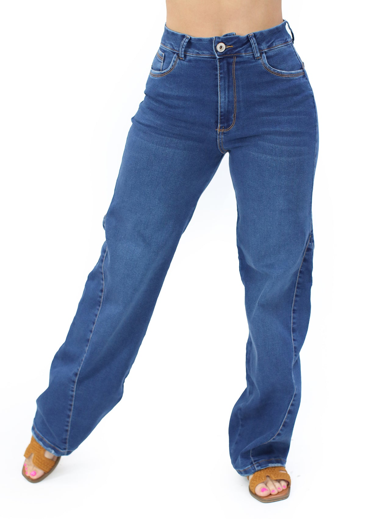 MRP-21618 Medium Denim Straight Fit Jean by Maripily Rivera