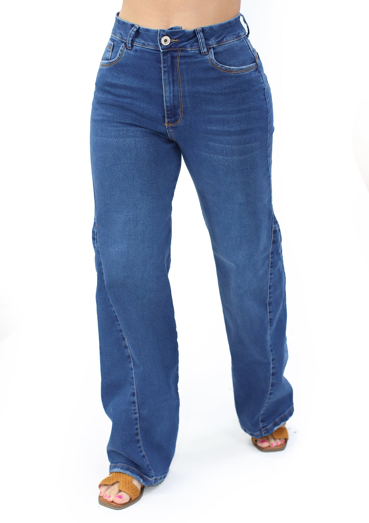 MRP-21618 Medium Denim Straight Fit Jean by Maripily Rivera